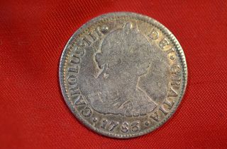 1783 Mexico 2 Reales Silver Coin photo