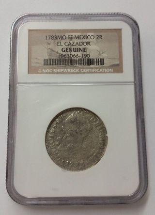1783mo Ff Mexico 2r El Cazador Shipwreck Silver Coin Ngc Certified photo