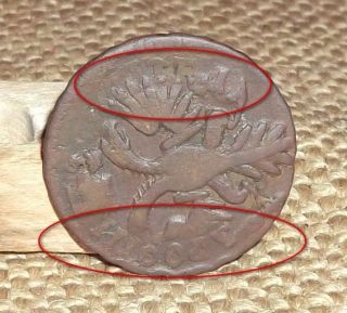 Old Coin Denga 1731 Year Overstrike Peter Kopeks Seen In The Photo 6 photo