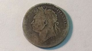 1821 Georgius 1111 D:g: Britanniar Rex F:d: Silver Shilling photo