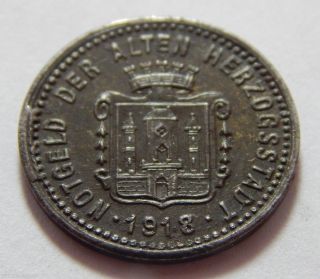 1918 Burghausen Germany Notgeld 5 Pfennig Emergency Money Coin photo
