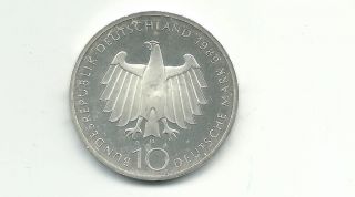 Germany 1989d 10 Mark Silver Coin photo