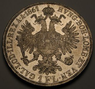 Austria 1 Florin 1861 A - Silver - Franz Joseph I.  - Xf/aunc 1144 photo