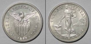 Philippines 1917s Silver 20 Centavos photo