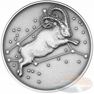 2015 Creatuse Of Myth & Legend - Aries 1oz Silver Antique Finish Tokelau Coin photo