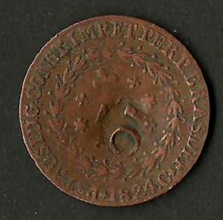 Brazil 1824 C Counter Stamped Coin Para Province photo