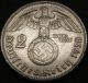 Third Reich Silver Coin 2 Reichsmark 1938 B Germany photo 1
