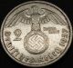 Third Reich Silver Coin 2 Reichsmark 1937 F Germany photo 1