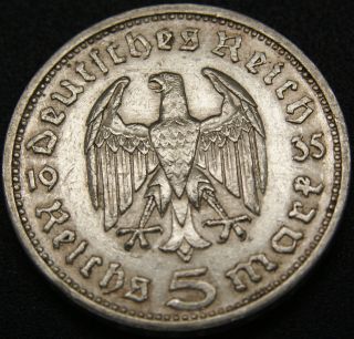 Third Reich Silver Coin 5 Reichsmark 1935 E photo