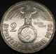 Third Reich Silver Coin 2 Reichsmark 1938 E Germany photo 1