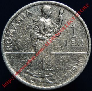 Romania 1 Leu 1911 Carol I Romanian Silver Coin Km 42 photo