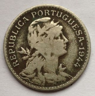 L1 Portugal 50 Centavos,  1944 Ww2 Wwii Era photo