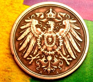 Xx - Rare 1912 - A German Empire Reich 2 Pfennig Copper Germany Coin Antique Ww1 Era photo