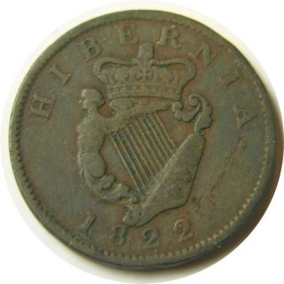 Elf Ireland British Half Penny 1822 George Iv photo