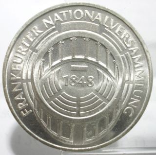 Germany 1973 - G Frankfurt Parliament 5 Mark Silver Coin Uncirculated photo