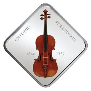 Niue 1 Dollar 2014 Silver 999.  1oz - The Art Of Violin Stradivarius: Lady Blunt photo