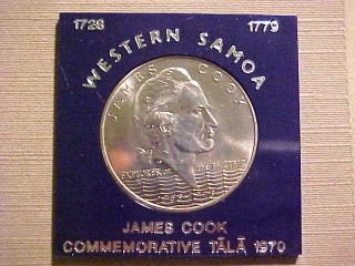 Proof Western Samoa 1970 One Dollar One Tala Coin - Mib,  Explorer James Cook photo