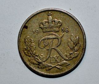 1956 Denmark 10 Ore Coin World Foreign European Z photo