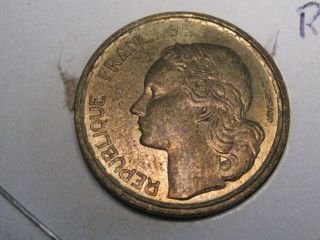 Key Date 1954 Ten 10 Franc Coin.  France. photo