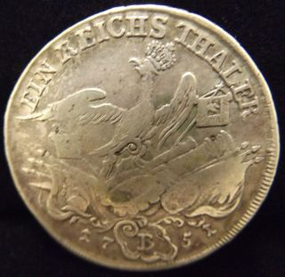 German Christmas Present 1751 Silver Prussia One Thaler photo