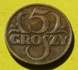 Old Coin Of Poland - 5 Groszy 1938 Ii Republic photo
