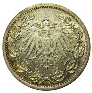 Germany,  Empire 1/2 Mark,  1913 A Silver Coin 1 photo