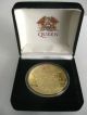 Queen Rock Band Gold Plated Coin Uncirculated Medal W Velvet Box Freddie Mercury Europe photo 4