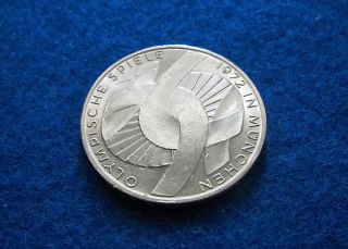1972 D Germany Silver 10 Mark - Munich Olympics Commem - Au/bu - photo
