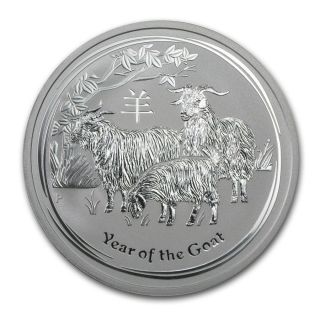 2015 Pure.  999 Silver 2 Oz Year Of The Goat Perth $9.  99 photo