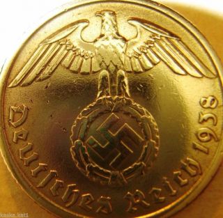 Nazi German 10 Reichspfennig 1938 - A Coin Third Reich Eagle Swastika Wwii photo
