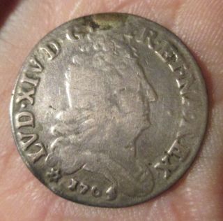 Silver Coin France Louis Xiv 10 Sols 1705 F/vf photo