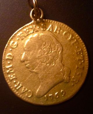 Antique 17th Century Solid Gold Coin,  King Of Sardinia,  Italy 22k Gold photo