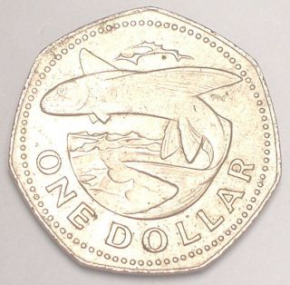 1979 Barbados 1 Dollar Flying Fish Coin F, photo