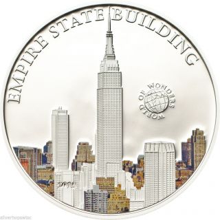 2013 Empire State Building,  World Of Wonders Series Silver Proof Coin photo