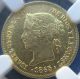 1865 Philippines Gold Peso Ngc Au - 58 Philippines photo 1
