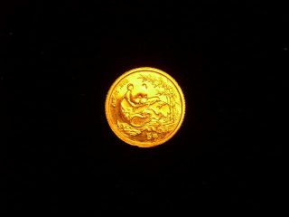 China Panda Gold Coin 1994 Circulated 5 Yuan 1/20 Ounce Pure Gold.  999 Insured photo