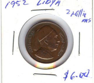 Libya 2 Milliemes,  1952 photo