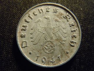 1941 - A - German - Ww2 - 10 - Reichspfennig - Germany - Nazi Coin - Swastika - World - Ab - 2658 - Cent photo