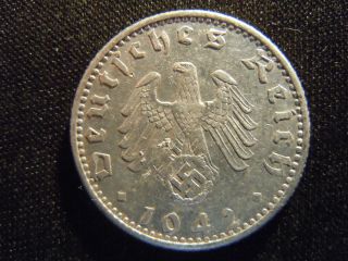 1942 - A - German - Ww2 - 50 - Reichspfennig - Germany - Nazi Coin - Swastika - World - Ab - 1448 - Cent photo