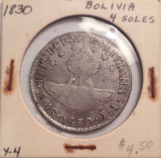1830 Bolivia 4 Soles photo
