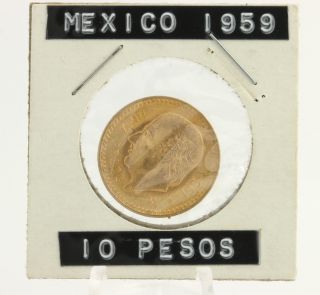 1959 Mexican 10 Peso Gold Coin - 90 Fine Collectible Bullion photo