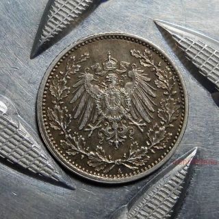 German Empire Ww1 Silver 1/2 Mark Coin - 1918a - Berlin Germany - 90 Silver Half - Km17 photo