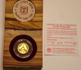 2004 Gold Sheqel Of Israel; Jacob And Rachel; Gem Proof In Wood Box W/ photo