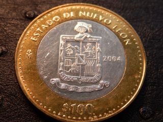 Mexico 2004 Bimetallic Coin 100 Pesos Edo De Nuevo Leon photo