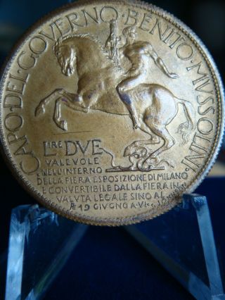 Scarce 1928 Bronze 2 Lire 
