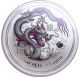 2012 1 Oz Silver Perth Australian Pink/grey Lunar Dragon Special Coin Color Australia photo 1