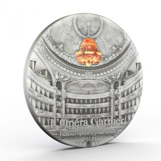 Palau 2014 $10 Famous Opera Crystal - Garnier Paris 2 Oz Silver Coin Mintage 999 photo
