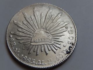 Mexico 8 Reales Mo 1883 M.  H Fine Siver Coin photo