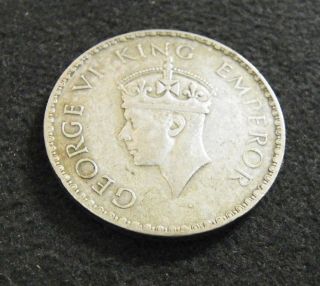 One (1) Rupee 1940 Silver Coin King George Vi @ (mumbai) Great Shape photo