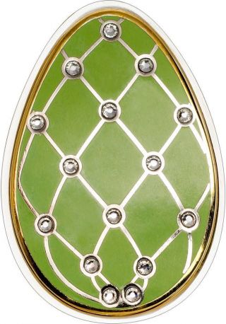 Cook Isl 2015 5$ Imperial Eggs In Cloisonné Diamond Easter Egg Proof Silver Coin photo